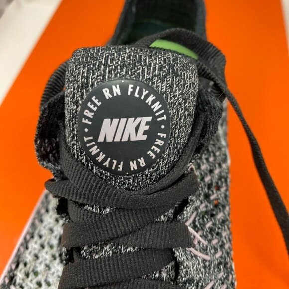 Nike Free Rn Flyknit 2018 Womens Black White Pink Foam 942839 007 Preowned - Picture 9 of 11